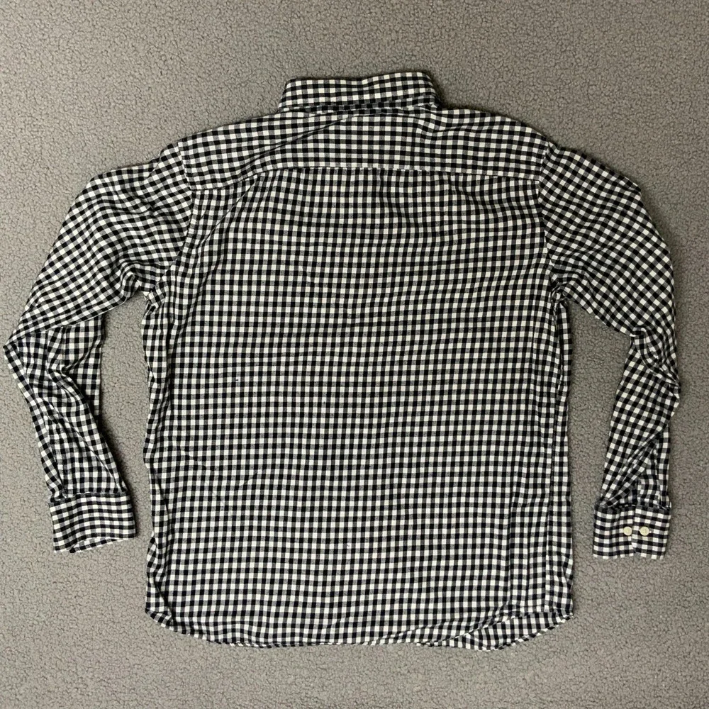 Banana Republic Shirt‎ Mens Large Black check Flannel Long Sleeve Button Up